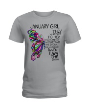 January Girl She Whispered Back I Am The Storm Ladies T-Shirt tile