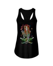 Skeleton Psychedelic Hippie Sunflower T-Shirt Ladies Flowy Tank tile