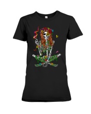 Skeleton Psychedelic Hippie Sunflower T-Shirt Premium Fit Ladies Tee tile