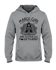 March girl I'm mostly peace love and light Hooded Sweatshirt tile