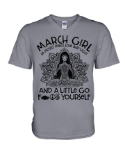 March girl I'm mostly peace love and light V-Neck T-Shirt tile