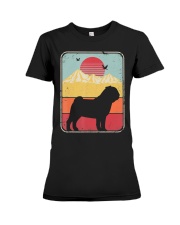 Pug Shirt Retro Style T-Shirt Premium Fit Ladies Tee tile
