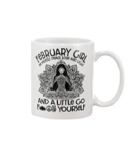 February girl I'm mostly peace love and light Mug tile