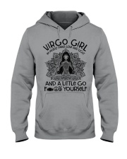 Virgo girl I'm mostly peace love and light Hooded Sweatshirt tile