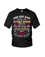 October woman a heart that's made of gold Youth T-Shirt tile