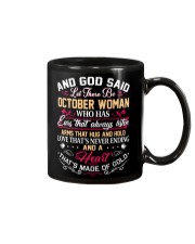 October woman a heart that's made of gold Mug tile