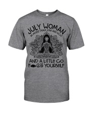 July woman I'm mostly peace love and light Classic T-Shirt front