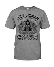 July woman I'm mostly peace love and light Premium Fit Mens Tee tile
