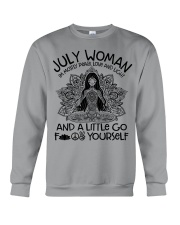 July woman I'm mostly peace love and light Crewneck Sweatshirt tile