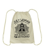 July woman I'm mostly peace love and light Drawstring Bag tile
