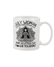 July woman I'm mostly peace love and light Mug tile