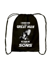 I Asked God For a Great Man Drawstring Bag thumbnail