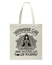 September girl I'm mostly peace love and light Tote Bag tile