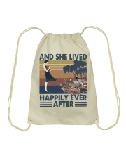 And She Lived Happily Drawstring Bag thumbnail