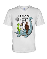 Humans Are Not Real V-Neck T-Shirt thumbnail