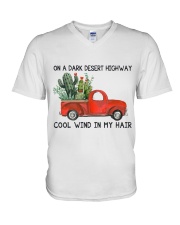 On A Dark Desert Highway Cool Wind In My Hair V-Neck T-Shirt tile