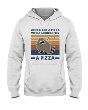 Raccoon Lookin Like A Pizza Hooded Sweatshirt front