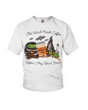 This Witch Needs Coffee Youth T-Shirt tile