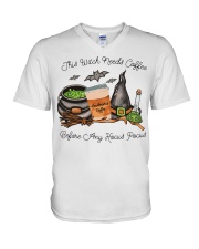 This Witch Needs Coffee V-Neck T-Shirt tile
