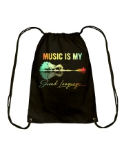 Music Is My Second Language Drawstring Bag thumbnail