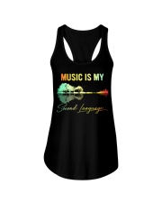 Music Is My Second Language Ladies Flowy Tank thumbnail