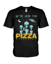 We Are Here For Pizza V-Neck T-Shirt thumbnail
