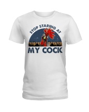 Stop Staring At My Cock Ladies T-Shirt tile
