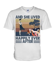 And She Lived Happily V-Neck T-Shirt thumbnail