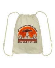 On A Dark Desert Highway Drawstring Bag thumbnail