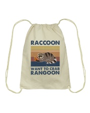 Raccoon Want To Crab Drawstring Bag thumbnail