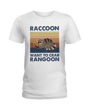 Raccoon Want To Crab Ladies T-Shirt thumbnail