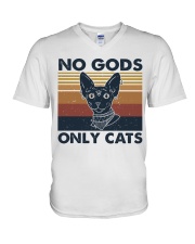 No Gods Only Cats V-Neck T-Shirt thumbnail