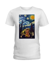 Beer With Bear Camping Poster Ladies T-Shirt thumbnail