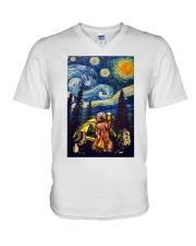 Beer With Bear Camping Poster V-Neck T-Shirt thumbnail