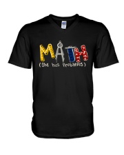 Math She Has Problem V-Neck T-Shirt tile