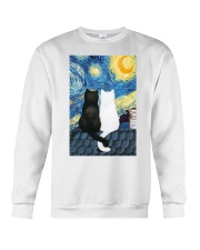 Cats Love Starry Night Art Crewneck Sweatshirt thumbnail