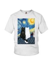 Cats Love Starry Night Art Youth T-Shirt thumbnail