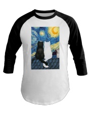 Cats Love Starry Night Art Baseball Tee thumbnail