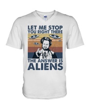 The Answer Is Aliens V-Neck T-Shirt tile