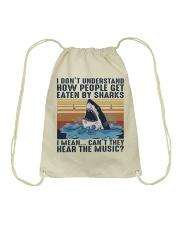 How People Get Eaten By Sharks Drawstring Bag thumbnail