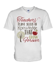 Teacher Plant Seeds V-Neck T-Shirt tile
