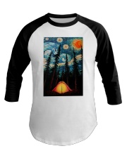 Camping Starry Night Art Poster Baseball Tee thumbnail