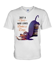Just A Girl Who Loves Books V-Neck T-Shirt thumbnail
