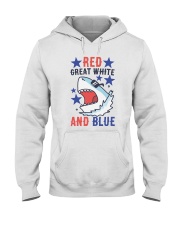 Red Great White And Blue Hooded Sweatshirt front