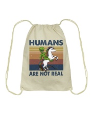 Humans Are Not Real Drawstring Bag thumbnail