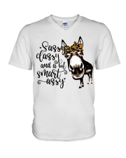 Sassy Classy and A Bit Smart Assy V-Neck T-Shirt tile