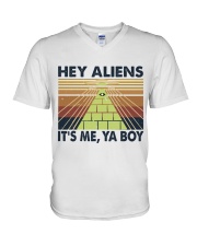 Hey Aliens V-Neck T-Shirt thumbnail