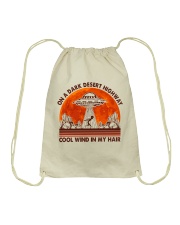 On A Dark Desert Highway Drawstring Bag thumbnail