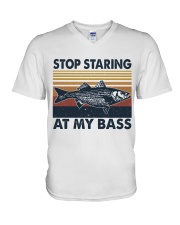 Stop Staring At My Bass V-Neck T-Shirt thumbnail