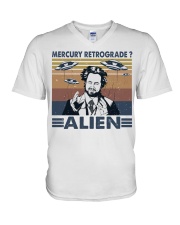 Mercury Retrograde Alien V-Neck T-Shirt tile